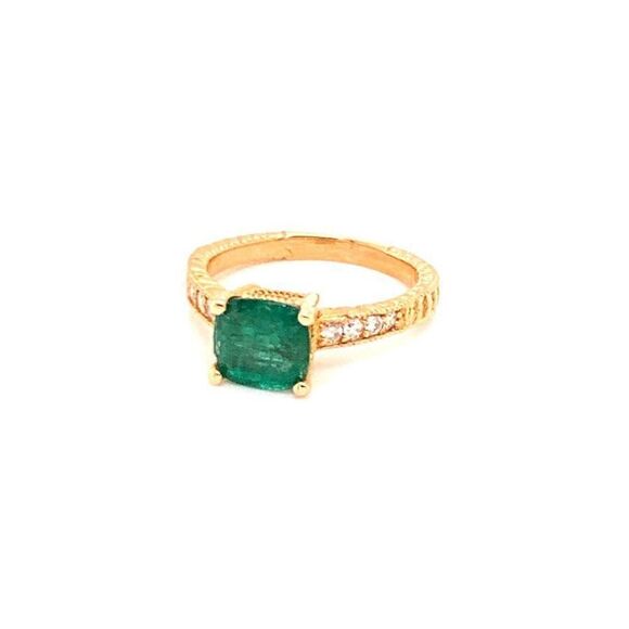 Diamond Emerald Ring 14k Gold 2.01 TCW Women Certified $3,950 914185 - Picture 7 of 9